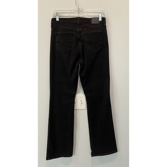 Levis Womens 10 Classic Bootcut Jeans Black Cotton Blend Stretch Mid Rise - Picture 2 of 11